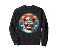 Chat Portant des Lunettes de Soleil au Mont Fuji Sweatshirt