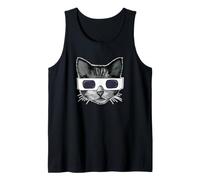Chat Portant des Lunettes d'éclipse Solaire, Chat Amusant Débardeur