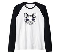Chat Portant des Lunettes d'éclipse Solaire Chat Manche Raglan