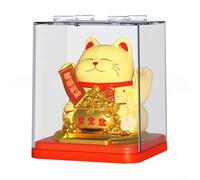 Chat porte-bonheur à agitation automatique alimenté par l'énergie solaire pour des espaces dynamiques (E)