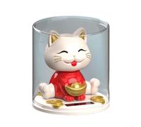 Chat porte-bonheur automatique à détection de lumière résiliente, décoration élégante pour la maison ou le bureau, améliorant n'importe quel espace (B-rouge)