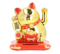 Chat Porte-Bonheur, Chat de Fortune à Énergie Solaire Agitant Automatiquement Le Bras Maneki Neko, Feng Shui Accueillant La Fortune, Bonne Chance, Richesse, Prospérité, Décoration