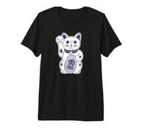 Chat Porte-Bonheur Chat Mignon Maneki-Neko Chat Design Moderne T-Shirt Haut de Gamme