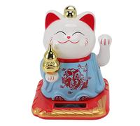 Chat Porte-Bonheur, Chat Porte-Bonheur, Jolis Chats Porte-Bonheur en Céramique, Ornement de Chat de Bienvenue Chinois en Plastique à Induction pour Voitures Domestiques, Décoration Feng Shui(Bleu)
