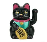 Chat porte-bonheur électrique décoratif 20,3 cm pour positif dans n'importe quel espace (Noir)