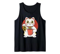 Chat porte-bonheur Fatigué Maneki Neko Café Drôle Style Japonais Débardeur
