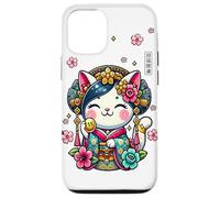 Chat porte-bonheur Geisha Japonais Fortune & Tradition Style Kawaii Coque pour iPhone 12/12 Pro