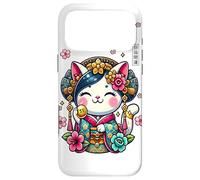 Chat Porte-Bonheur Geisha Japonais Fortune & Tradition Style Kawaii Coque pour iPhone 17 Pro Max