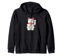 Chat Porte-Bonheur Japonais Maneki Neko Origami Style Kawaii Sweat à Capuche