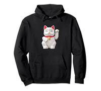 Chat Porte-Bonheur Japonais Maneki Neko Origami Style Kawaii Sweat à Capuche