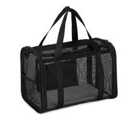 Chat, Porte-Chien, Sac de Voyage pour Animaux de Compagnie Pliable en Mailles Respirantes, Caisse à Chiens Molle, pour Les Petits à Moyens Chats entrée intérieure spacieuse (Black)