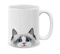 Chat Poupée White Silver Point Tasse Avec Poignée Tasses Porcelaine Tasse À Café 330Ml Pour Lait Collègue Homme
