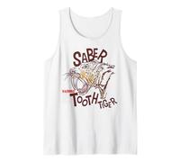 Chat prédateur disparu à Dents de Sabre Inscription Humor Débardeur