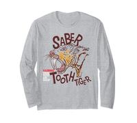 Chat prédateur disparu à Dents de Sabre Inscription Humor Manche Longue