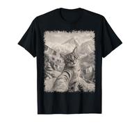 Chat Prenant Selfie Himalaya Montagnes du Népal T-Shirt