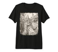Chat prenant Selfie Mackinac Island Michigan T-Shirt Haut de Gamme