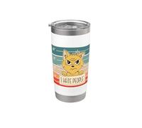 Chat Prison Prison Prisonnier Bad Kitty Mugshot Je déteste Gobelet isotherme en acier inoxydable double paroi