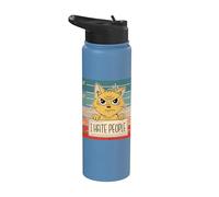 Chat Prison Prison Prisonnier Bad Kitty Mugshot Je déteste Stainless Steel Insulated Water Bottle