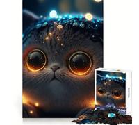 Chat psychédélique dans l'espace Puzzle 1000 pièces pour Adultes pour stimuler la réflexion, se détendre et s'amuser Décoration Murale Cadeau de Noël (38x26cm)
