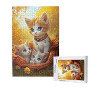 Chat Puzzle 1000 Pièces Adultes Puzzle Mignon Classique, Activite Manuelle Adulte, Puzzles de Jeu Stimulants, Puzzles Impossible, Enjoy Activités de défi Familial pour Ies Soirées de Jeu,p1184t