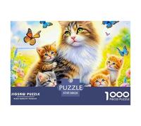 Chat Puzzle 1000 Pièces Animal de Compagnie - Puzzle Cozy Soir D’Hiver, Carton Premium, Challenge en Duo, Poster pour Déco, 38x26cm/1000pcs