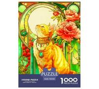 Chat Puzzle 1000 Pièces - Challenge Zen, Carte Géographique À Assembler, Poster Inclus, Cadeau ÉduChatif, 70x50cm/1000pcs