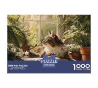 Chat Puzzle 1000 Pièces Cute Pets - Puzzle Cozy Soir D’Hiver, Carton Premium, Challenge en Duo, Poster pour Déco, 38x26cm/1000pcs