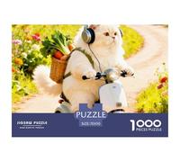 Chat Puzzle 1000 Pièces - Détente Garantie, Défi Ludique pour Adultes, Déco Artistique, Poster + Cadeau Prêt, 70x50cm/1000pcs