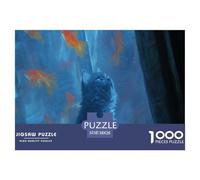 Chat Puzzle 1000 Pièces Jouet De Défi pour Les Adultes Et Les Enfants À Partir De 14 Ans Guérison Puzzle Impossible Jeu Éducatif Familial Cadeau De Décoration Intérieure 38x26cm 1000pcs