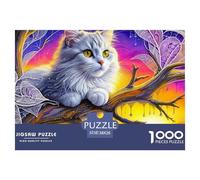 Chat Puzzle 1000 Pièces - Puzzle Cozy Soir D’Hiver, Voitureton Premium, Challenge en Duo, Poster pour Déco, 38x26cm/1000pcs