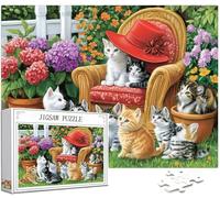 Chat Puzzle 1314 Pièces Adultes, 5D DIY Puzzle Animal Couleur Puzzles, Jigsaw Jeu éducatif effrayant, Ddifficile pour Adultes avec Emballage Cadeau for Decoration Chambre Murale, Cadeau Homme,Model159