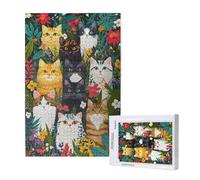 Chat Puzzle 1500 Pièces Adultes Puzzle Fleur Classique, Activite Manuelle Adulte, Puzzles de Jeu Stimulants, Puzzles Impossible, Enjoy Activités de défi Familial pour Ies Soirées de Jeu,p1359t