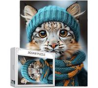 Chat Puzzle 2000 Pièces Adultes, 5D DIY Puzzle Animal Couleur Puzzles, Jigsaw Jeu éducatif effrayant, Ddifficile pour Adultes avec Emballage Cadeau for Decoration Chambre Murale, Cadeau Homme,Model867