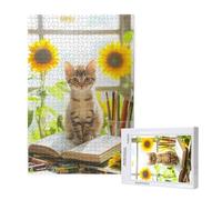 Chat Puzzle 3000 Pièces Adultes Puzzle Tournesol Classique, Activite Manuelle Adulte, Puzzles de Jeu Stimulants, Puzzles Impossible, Enjoy Activités de défi Familial pour Ies Soirées de Jeu,p1193t
