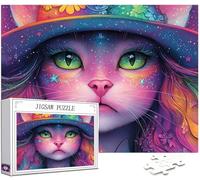 Chat Puzzle 4000 Pièces Adultes, Grand Bois Puzzle Couleur Motif Désign, 141x87cm Jigsaw Bricolage Artisanat 14 Ans Activité Familiale Emballage Cadeau pour Decoration Murale Maison Chambre, Model149