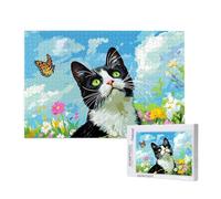 Chat Puzzle 500 Pièces Adultes Puzzle Papillon Classique, Activite Manuelle Adulte, Puzzles de Jeu Stimulants, Puzzles Impossible, Enjoy Activités de défi Familial pour Ies Soirées de Jeu,p498t