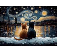 Chat Puzzle 5000 Pieces Adultes Abstrait Puzzles Classiques Panorama Bois Difficile Impossible Geant Jigsaw Jeu éducatif Défi Jouet pour Enfants et Adulte dès 14 Ans Cadeau Homme Femme Boxed P-979