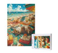 Chat Puzzle 5000 Pièces Adultes Puzzle Plage Classique, Activite Manuelle Adulte, Puzzles de Jeu Stimulants, Puzzles impossible, Enjoy Activités de défi Familial pour Ies Soirées de Jeu,p1641t