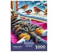 Chat, Puzzle De 1000 Pièces, Construction Artistique Captivante Menant À Un Résultat Décoratif Élégant, Ajout Raffiné Et Original pour Salons, Chambres Ou Espaces Communs, Adapté Aux 12 Ans Et Plus,