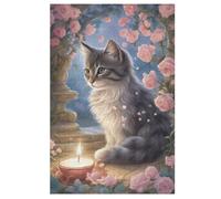 Chat Puzzles 1000 Pièces Adultes, Puzzle en Bois Jeux D'adresse pour Toute La Famille,Jeu De Team Building,Cadeau pour Les Amis Ou Les Amants, （78×53cm）