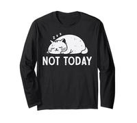 Chat Qui dort Pas Aujourd'hui Chaton Amusant pour Femmes, Filles et Enfants Manche Longue