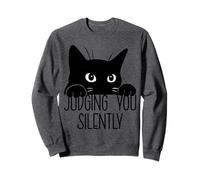 Chat Qui Vous Juge en Silence, Chat Noir drôle, Maman, Papa Sweatshirt