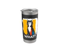 Chat Quoi ? Chat Meme Chat Dire Drôle Animal Gobelet isotherme en acier inoxydable double paroi