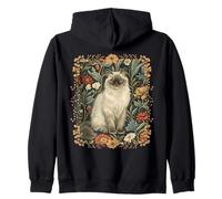 Chat Ragdoll à Motif Floral Vintage, Style William Morris Sweat à Capuche