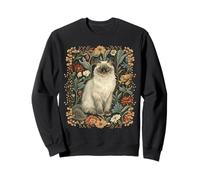Chat Ragdoll à Motif Floral Vintage, Style William Morris Sweatshirt