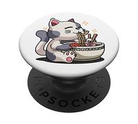 Chat Ramen, Anime Lover Femmes Enfants Filles, Anime, Manga Kawaii PopSockets PopGrip Interchangeable