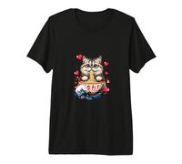 Chat Ramen Kawaii Inspiré Japonais Art T-Shirt Haut de Gamme