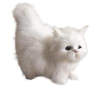 Chat réaliste mignon chat debout en peluche simulée artificielle fausse fourrure chat poupée décorative détaillée faux chat photographie accessoire, blanc réaliste chat peluche chat peluche chat poupé