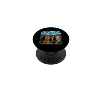 Chat regardant la Nuit étoilée Amant des Chats Van Gogh Art Cat Mom PopSockets PopGrip Adhésif