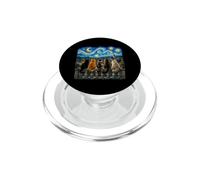 Chat regardant la Nuit étoilée Amant des Chats Van Gogh Art Cat Mom PopSockets PopGrip pour MagSafe